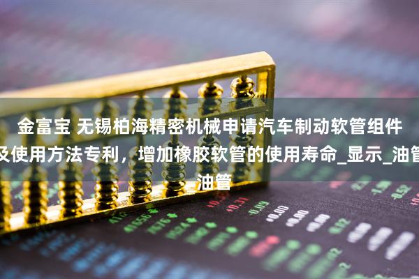 金富宝 无锡柏海精密机械申请汽车制动软管组件及使用方法专利，增加橡胶软管的使用寿命_显示_油管